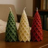 Red White Green Christmas Tree Candles – Handmade 3-Piece Festive Scented Candle Set