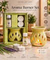 Lavender Ceramic Aroma Burner Set with Tea Light Candles