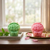 Handmade Rose Basket Floral Scented Candle Gift – Mint Green & Pink