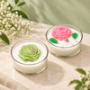 Lime & Rose Floral Candle Duo – Handmade Pink and Green Flower Candles