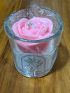Rose Bloom Glass Scented Candle – Luxury Soy Wax Candle