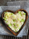 Yellow Summer Floral Heart Wooden Bowl Candle – Luxury Soy Wax Candle