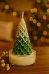 Decor Delight Handmade Pine Tree Christmas Candle in Glass – Green Festive Scented Candle for Christmas Gifting